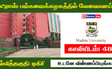 Madras University Recruitment 2023 – 48 Assistant Professor Posts | Apply Offline